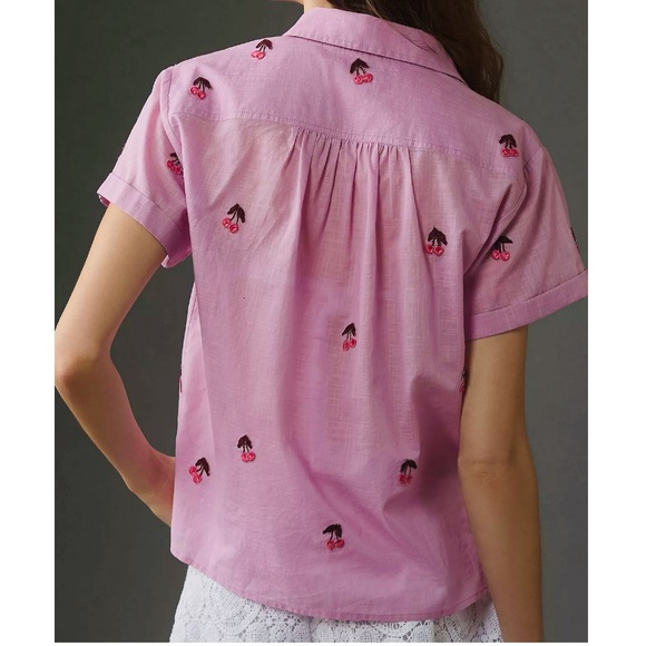 Anthropologie Maeve Cherry Surf Shirt, NWT - Picture 5 of 11